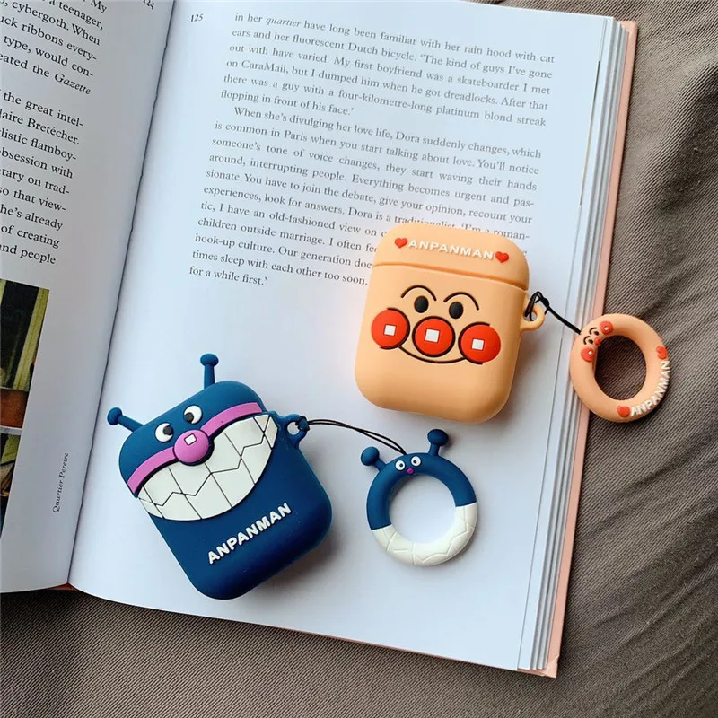 Cute Bluetooth Wireless Earphone Case For Apple AirPods Silicone Cartoon Charging Cases For Air Pods Protective Cover Key Rings (4)