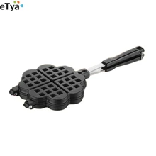 Любовь Сердце Форма Вафельницы дети завтрак Dssert закуски торт сковорода плита плесень литой алюминий СЕМЬЯ DIY Инструменты для выпечки