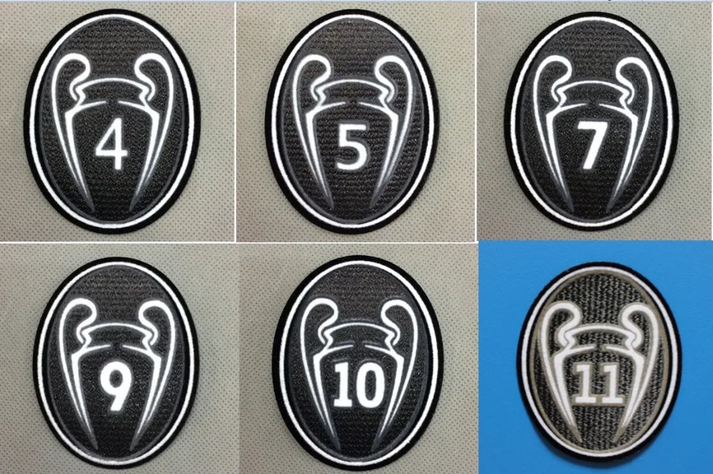 

New soccer champions league stamping badges 4 5 7 9 10 11 12 world cup football patches hot printing good quality sleeve patches