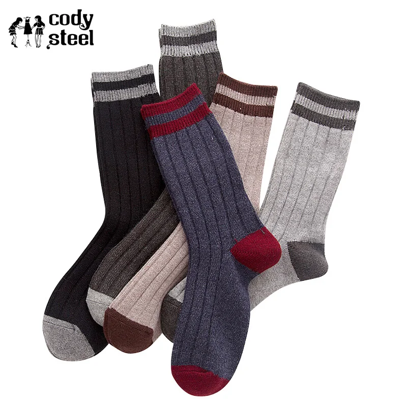 Cody Steel Winter Men's Sock Thick Cashmere Wool Male Socks High