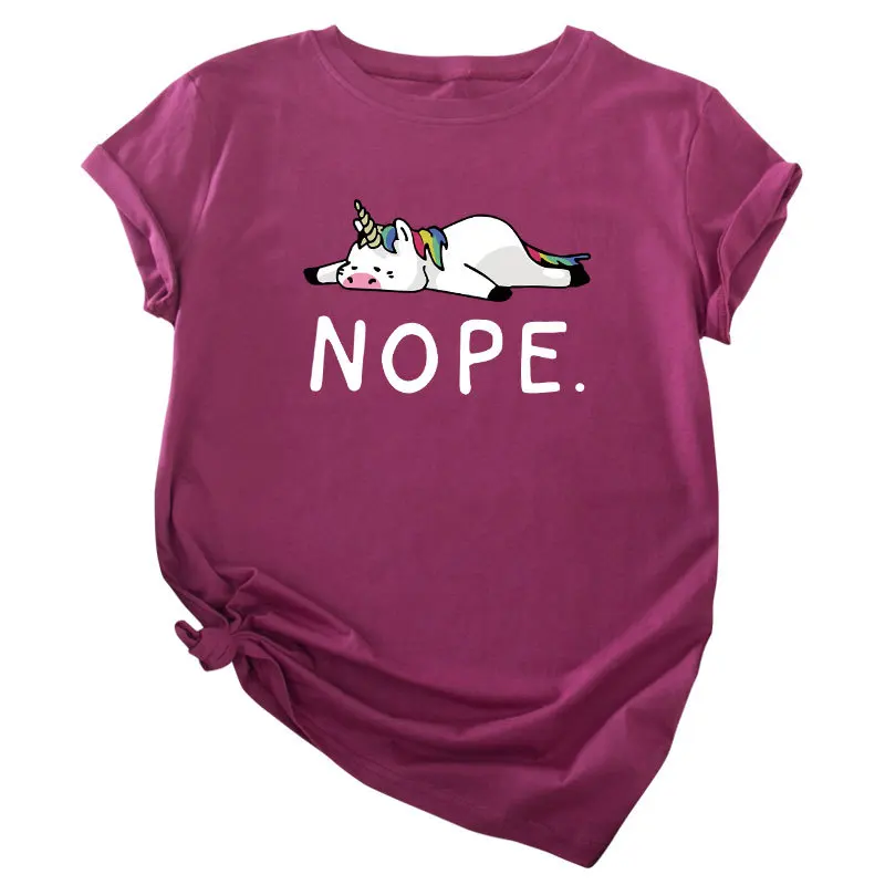 

nope tshirt korean clothes japanese casual print o-neck harajuku 2019 aesthetic tee women graphic tees plus size