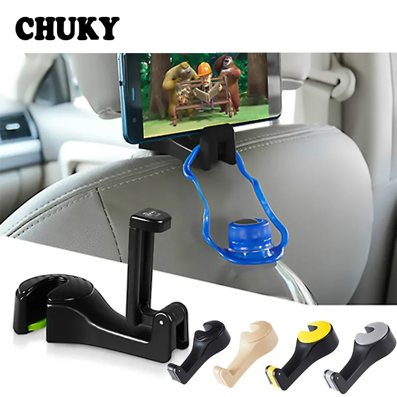 

Car Back Seat Headrest Multifunction Hook Auto Holder Mobile Phone Frame for Renault Megane 2 3 Duster Honda Civic 2018 Accord