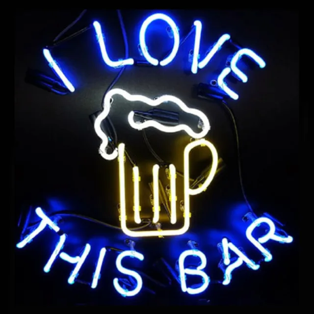 Neon Sign Real Gl Love This Bar Beer Pub Neon Sign Real Gl Love This Bar Beer Pub Parrot Signs