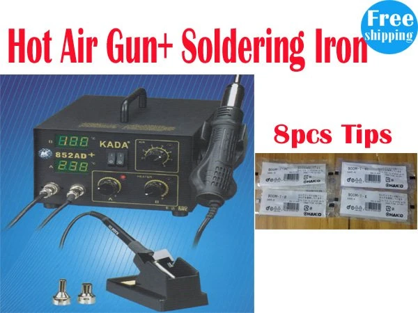 KADA 852AD+ 2 in 1 Multi-function rework station Hot air gun soldering ...