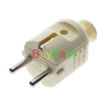 

12 PCS Israel Schuko Germany France 2 PIN CEE 7/4 Standard DIY Rewireable Power Plug Ivory color 250V 16A