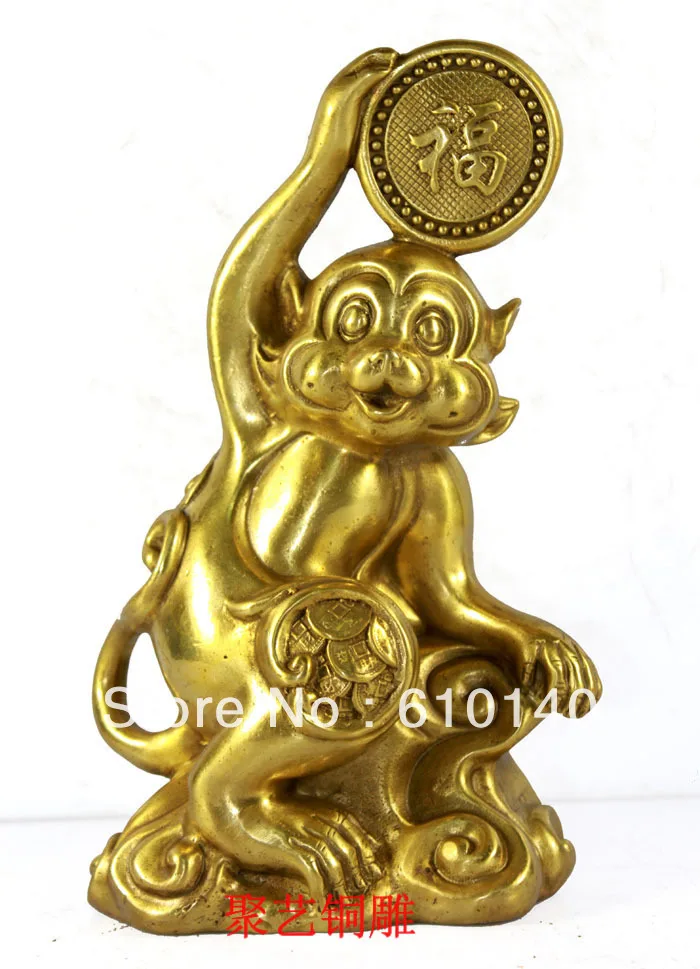

Bronze sculpture, copper monkey decoration zodiac monkey lucky home crafts Bronze statue copper