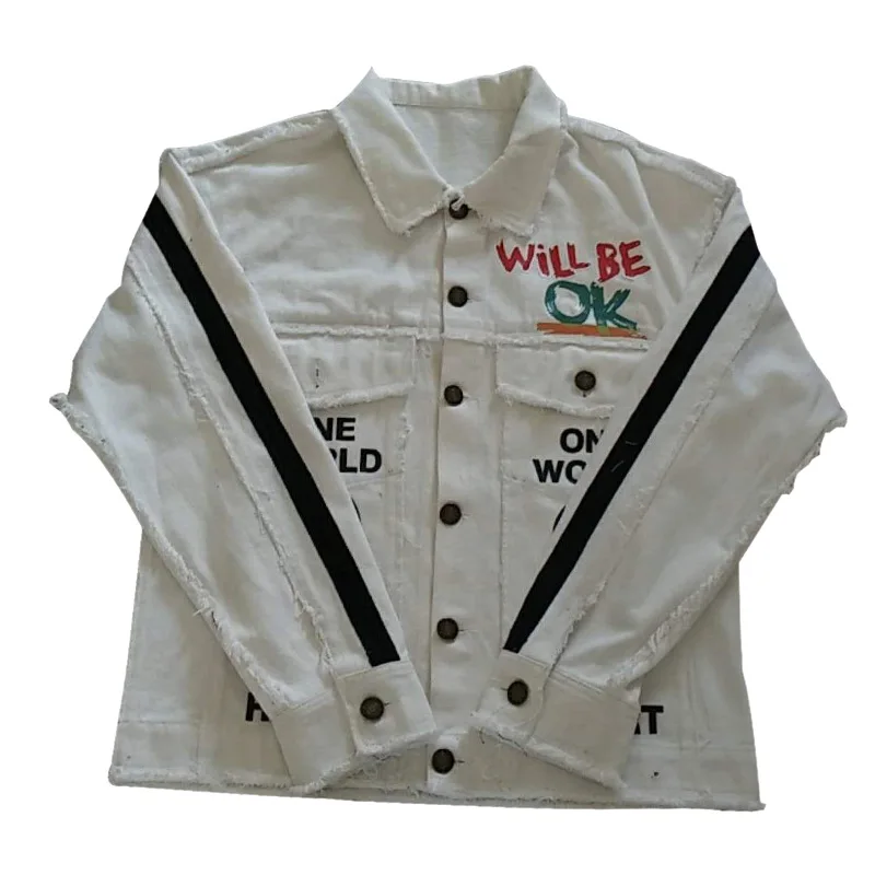 Letter Printing Jacket Men Streetwear Hip Hop Casual White Denim Jacket Male Casual Coat Outerwear Couple Shirts Jeans Jacket Letter Printing Jacket Men Streetwear Hip Hop Casual White Denim Jacket Male Casual Coat Outerwear Couple Shirts Jeans Jacket