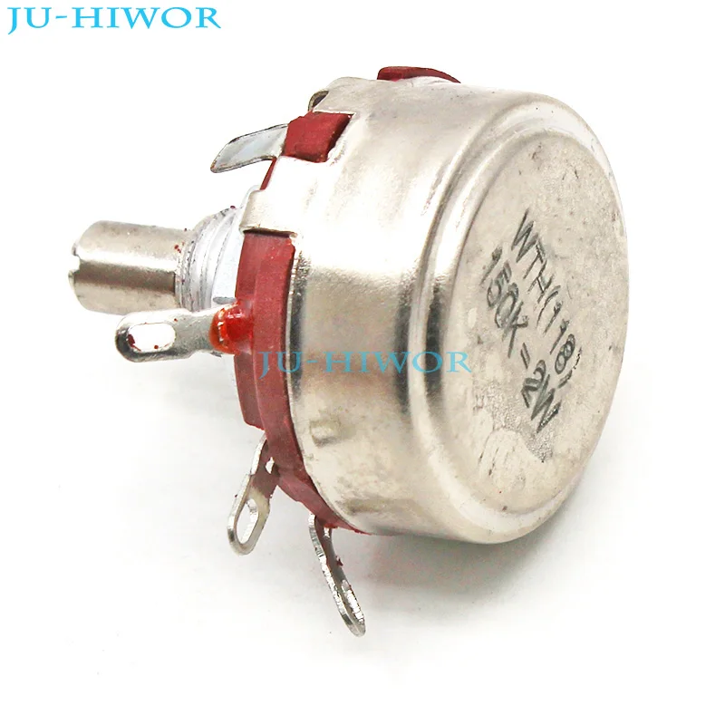 

(5pcs/lot) 2W 150K OHM Single Rotary Potentiometer B150K WTH118-1A Linear Taper With Nuts and Shim