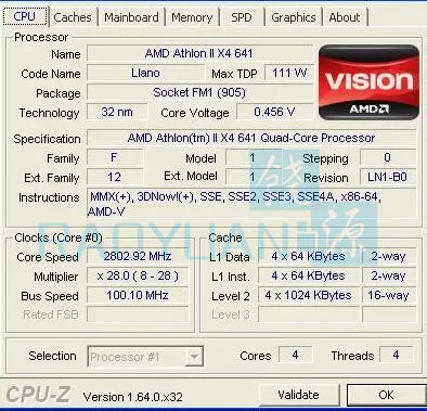 Процессор AMD Athlon II X4 641X4 641X X4-641X X4-641 2,8 ГГц 100 Вт четырехъядерный процессор AD641XWN43GX Socket FM1/905pin