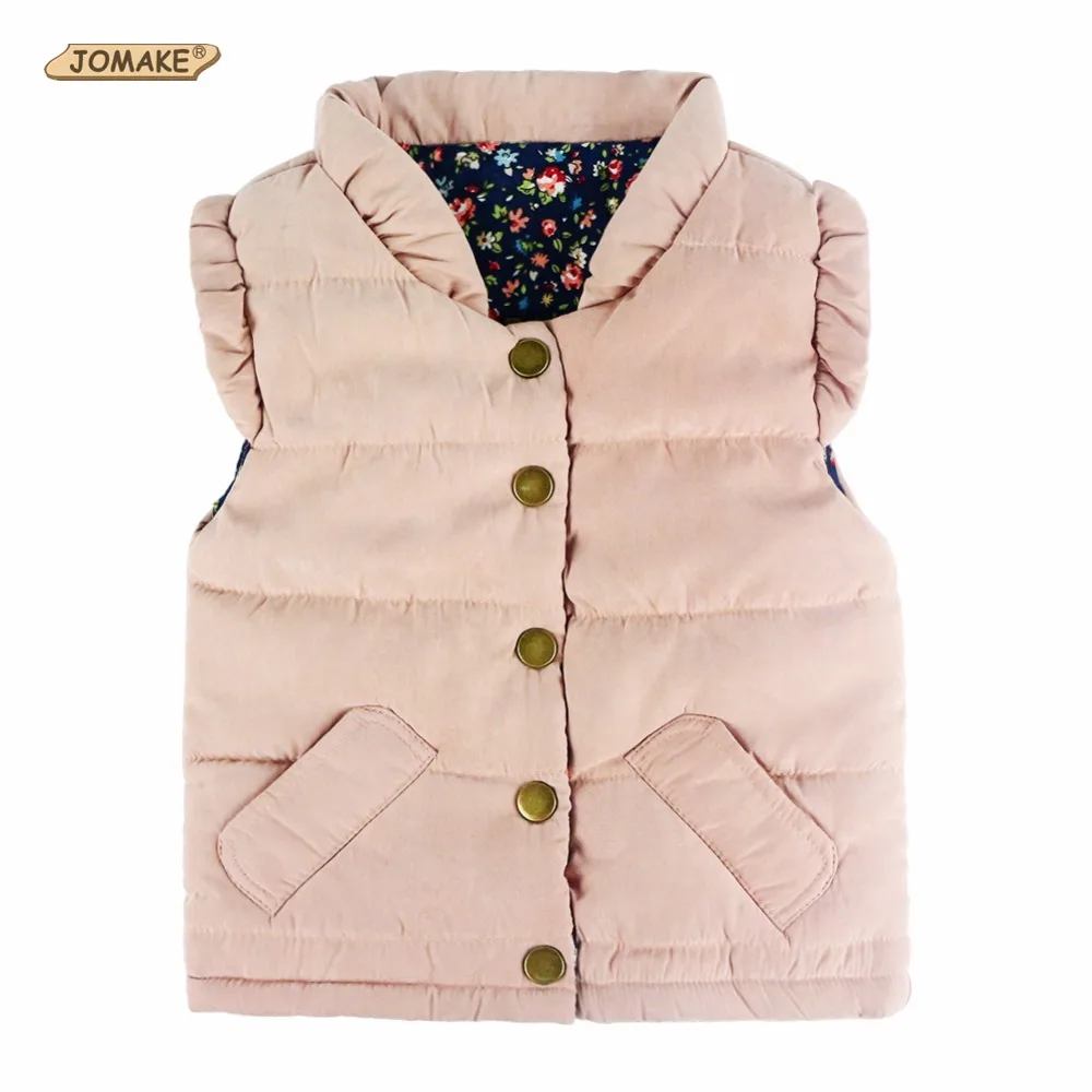 Children Outerwear & Coats Autumn And Winter Solid Pink Kids Vest European And American Style