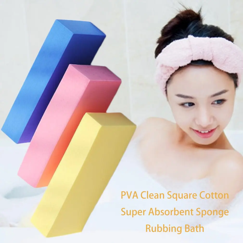 Pva чистая квадратная хлопковая суперабсорбирующая губка для ванной высокой плотности для детей и взрослых хлопок ясень грязь артефакт