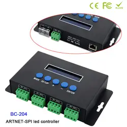 BC-204; Artnet к SPI/пиксельные сценические светильники контроллер; Eternet вход Протокола; 680 пикселей * 4CH + один порт (1 х 512 каналов) выход; DC5V-24V