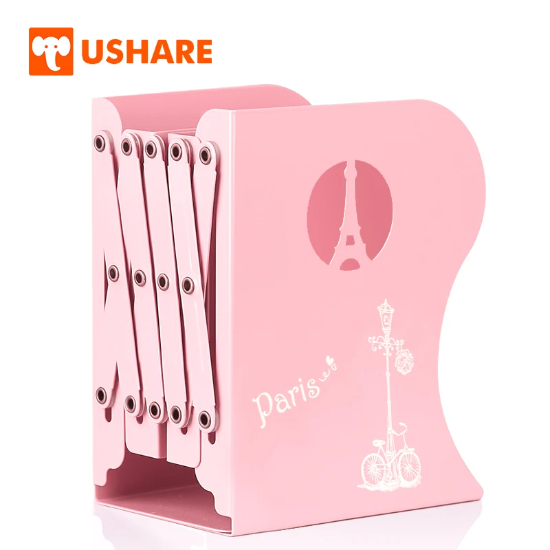 

USHARE Metal Bookends Adjustable Stand For Book Cute Magazine Holder Office Accessories Supplies Support For Book Children Gifts
