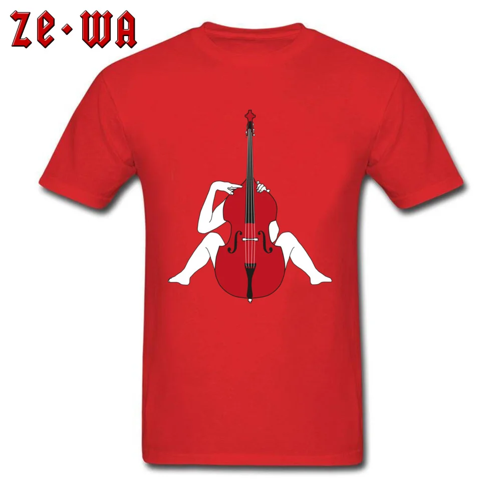 Double Bass Lover Brand New Cool Tops Shirt O Neck Lovers Day All Cotton Short Sleeve T-Shirt for Men Design Tee-Shirts Double Bass Lover red