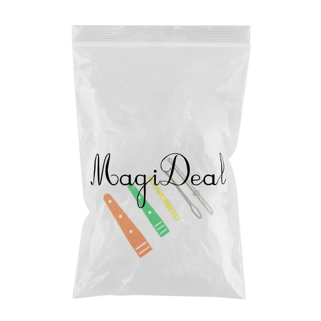 5pcs Easy Pull Bodkin Threader Tweezers and Plastic Elastic Threaders Guides