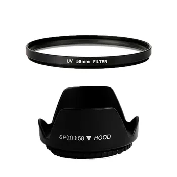 

58mm UV Ultra-Violet Filter + Lens Hood For Sony For Nikon for Canon EOS 400D 550D 500D 600D 1100D 450D 350D 70D 60D 700D 650D
