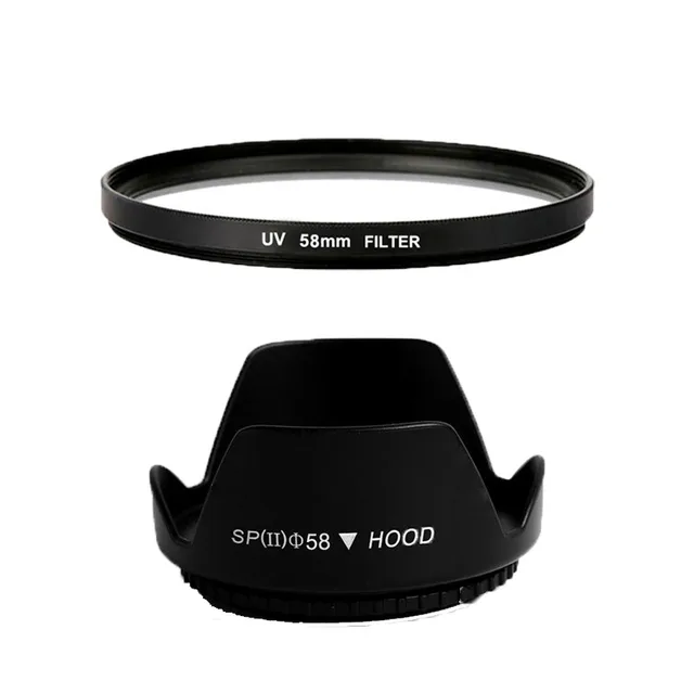 Best Price 58mm UV Ultra-Violet Filter + Lens Hood For Sony For Nikon for Canon EOS 400D 550D 500D 600D 1100D 450D 350D 70D 60D 700D 650D Best Price 58mm UV Ultra-Violet Filter + Lens Hood For Sony For Nikon for Canon EOS 400D 550D 500D 600D 1100D 450D 350D 70D 60D 700D 650D