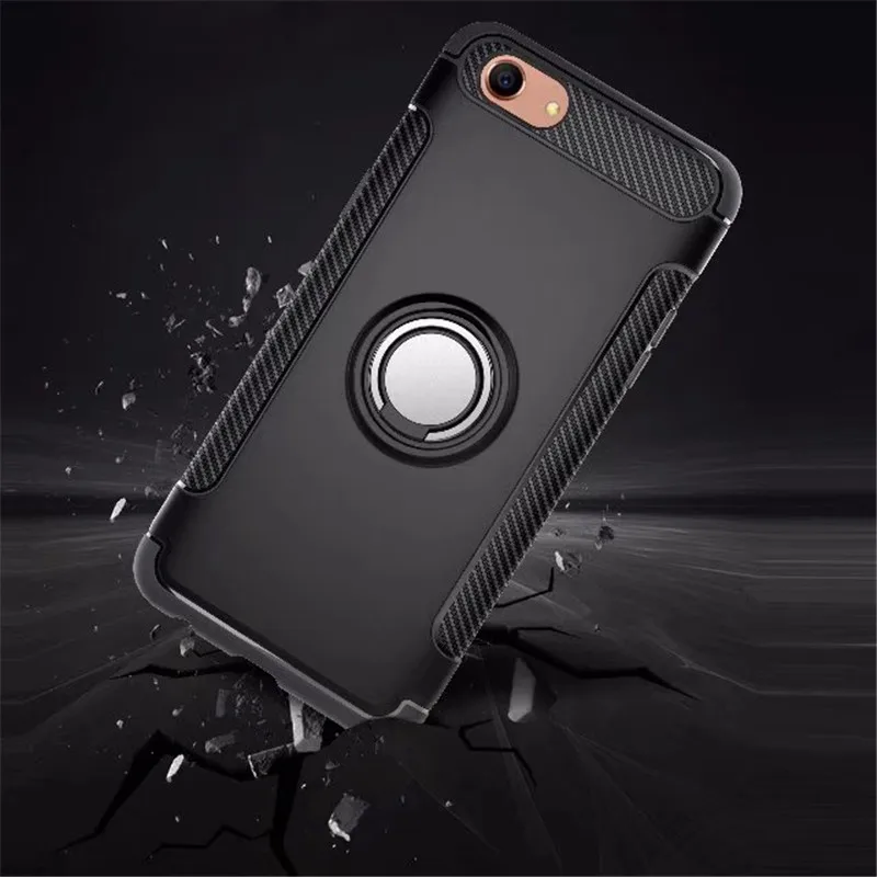 

Anti-knock Soft Silicone PC Back Cover Cases For OPPO A83 Mobile Phone Case With Ring Bracket