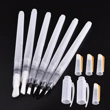 6 шт. акварель ручки-щетки острый наконечник и плоский наконечник с чернилами для хранения чернил бочонок чернильная Живопись принадлежности художественные Кисти