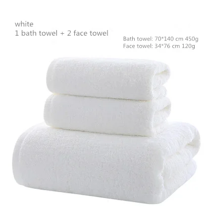 Мягкое хлопковое банное пляжное полотенце, махровое одеяло для взрослых, быстросохнущее одеяло для мужчин и женщин, подарок для ванной и душа, домашние антибактериальные полотенца - Цвет: white set