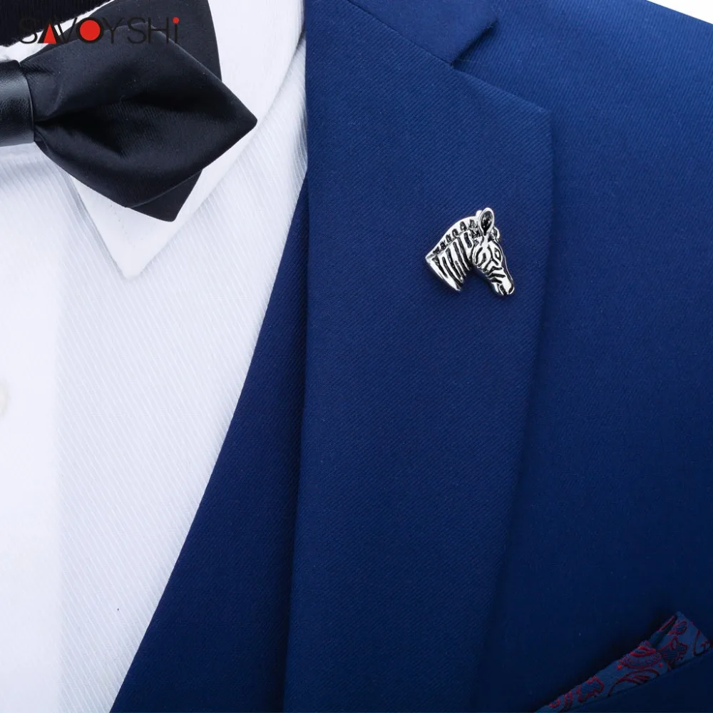 

SAVOYSHI Novelty Zebra Lapel Pin Brooch Pins Fine Gift for Mens/Women Collar Pins Animal Brooches Party Engagement Brand Jewelry