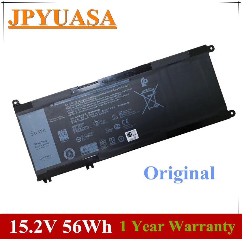 JPYUASA 15 2 V 56Wh 33YDH PVHT1 99NF2 ноутбук Батарея для Dell Inspiron 7577 17 7773 7778 7779 7786 3579 5587 7588 3590 3779|battery