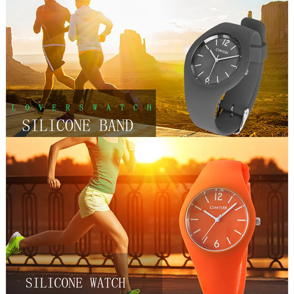 Comtex часы Для женщин Мода Повседневное кварцевые силиконовые роскошные