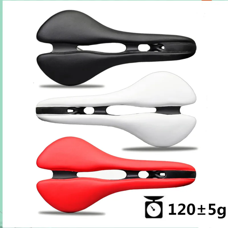 Велосипедное седло черное белое красное углеродное волокно + кожа|cushioned bike seat|bike