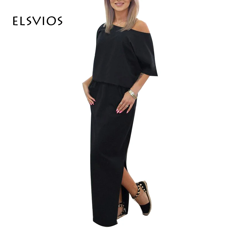 ELSVIOS 2017 Women Sexy font b Long b font Maxi Summer font b Dress b font