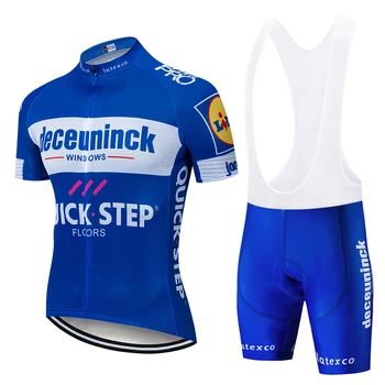 

2019 New QUICK STEP Team cycling jersey gel pad bike shorts set MTB SOBYCLE Ropa Ciclismo mens pro summer bicycling Maillot wear