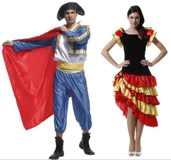 

Halloween Cosplay Costumes Adult Party Spanish Matador Costume Tap Skirt Hot Dance Skirt Rumba Skirt
