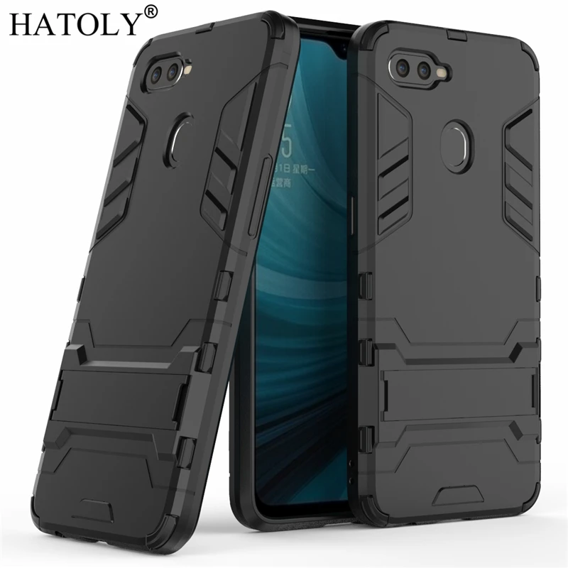 Защитный чехол HATOLY для OPPO A7 ударопрочный силиконовый на заднюю панель телефона с