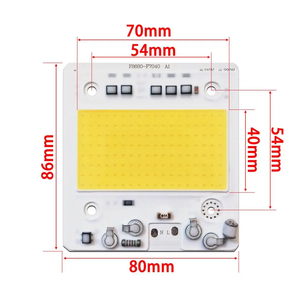 5 шт./лот светодиодный COB Чип AC110V/220 V вход с умным IC 50 Вт 100 Вт 150 Вт 200 Вт подходит для DIY прожектора высокое анти-перенапряжение напряжения