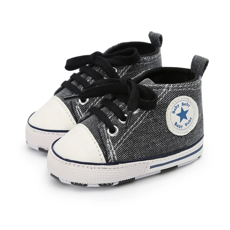 Toddler Kids Boys Girls Shoes Spring /autumn Canvas Sneakers High Top Lace Up Baby Shoes Casual First Walkers