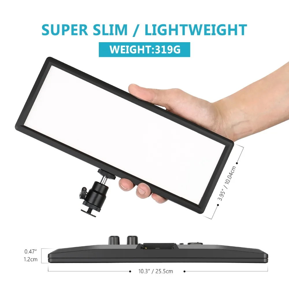  Neewer Photography Super Slim Bi-color Dimmable LED Video Light with LCD Display - 32881736958