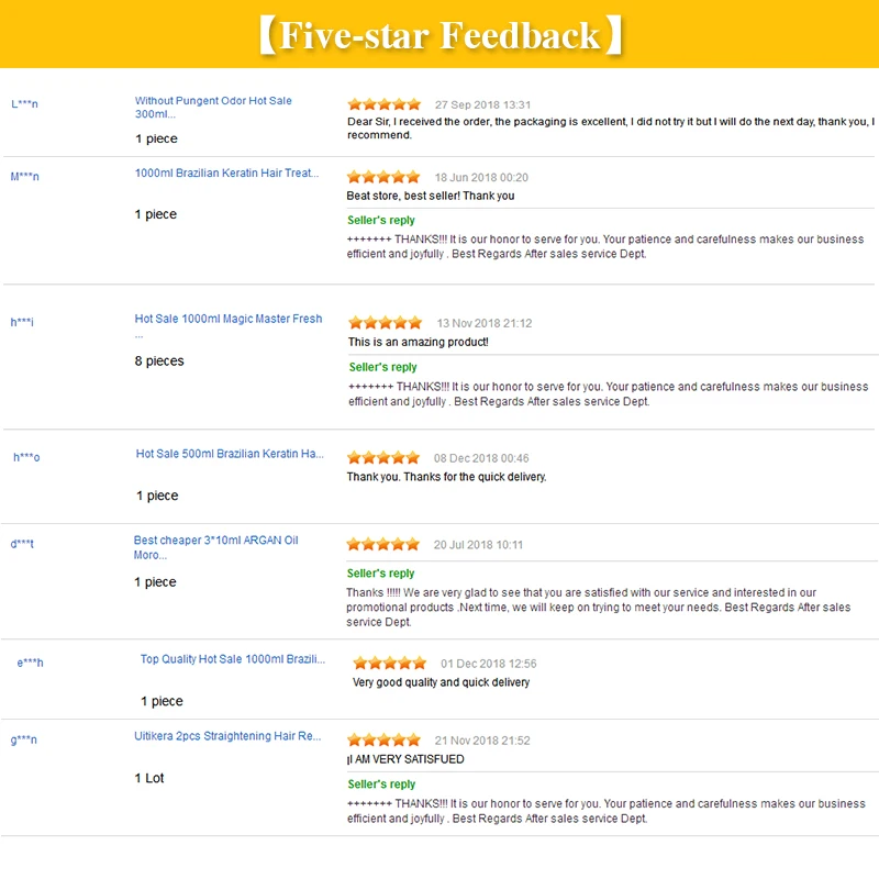five-star feedback