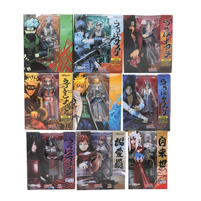 

9Pcs/set Naruto Figure SHF Figuarts Sasuke Naruto Minato Hatake Kakashi Uchiha Madara Jiraiya Collectible Action Figures Toys