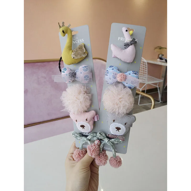 Новые милые шпильки для девочек детские головные уборы с изображением лебедя Детские головные повязки с бантиком подарки для новорожденных милые аксессуары для волос