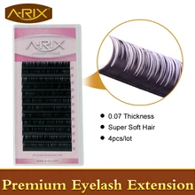4 упаковки, наращивание ресниц, все размеры 8-15 мм, Длина 0,07, накладные норковые волосы, индивидуальные шелковые ресницы