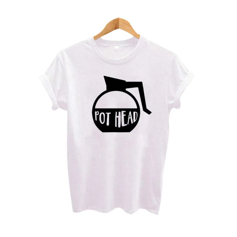 Summer 2018 Coffee Shirt Pot Head Letters Printing T Shirt