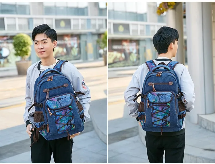 FengDong студенческий винтажный холщовый рюкзак с кулиской, школьные сумки для мальчиков-подростков, Мужской Дорожный рюкзак для ноутбука, 15,6 Прямая поставка