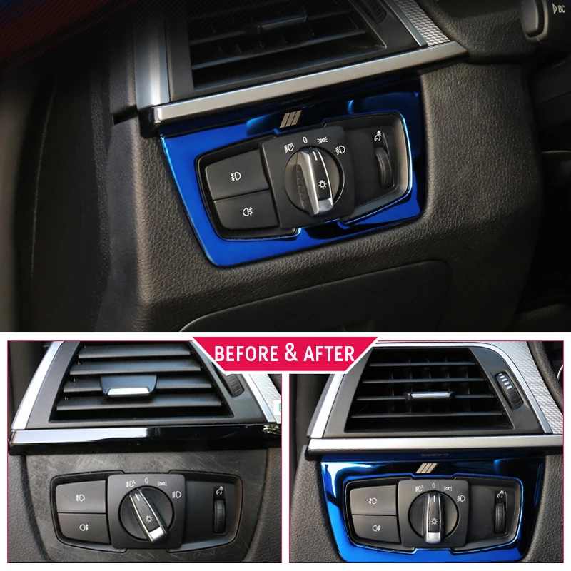 Аксессуары для BMW F30 F34 320i 3 серии переключатель фар из нержавеющей стали кнопки