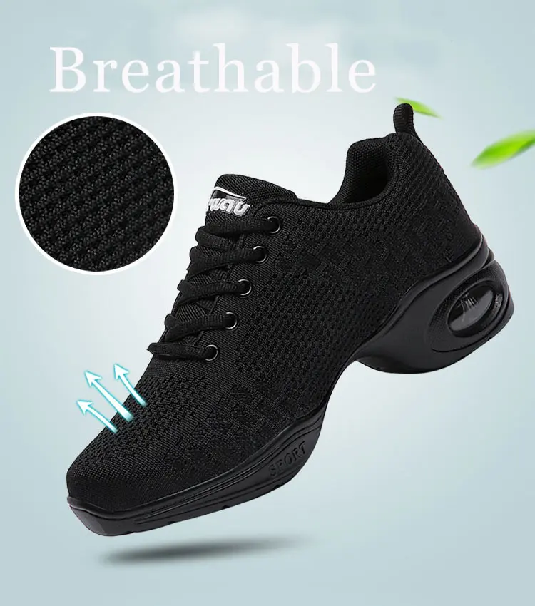 Sneakers Dance Shoes For Women Flying Woven Mesh Comfortable Modern Jazz Dancing Shoes Girls Ladies Outdoor Sports Shoes S-919