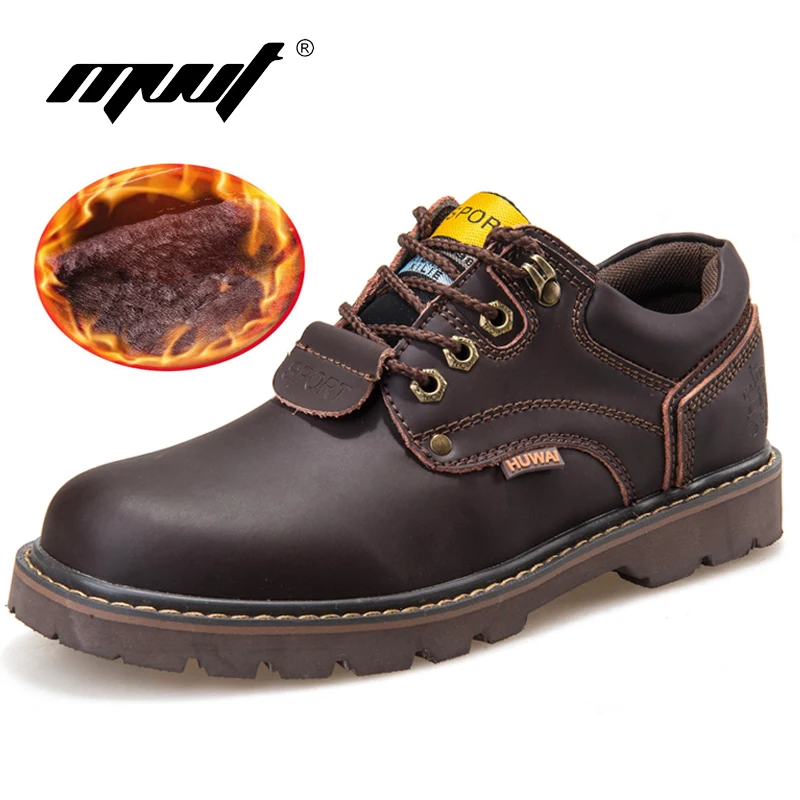 online Homens botas De Couro genuíno Botas de trabalho Tornozelo couro Nobuck Clássico Dos Homens da Neve do Inverno Botas Outono sapatos de Ferramentas