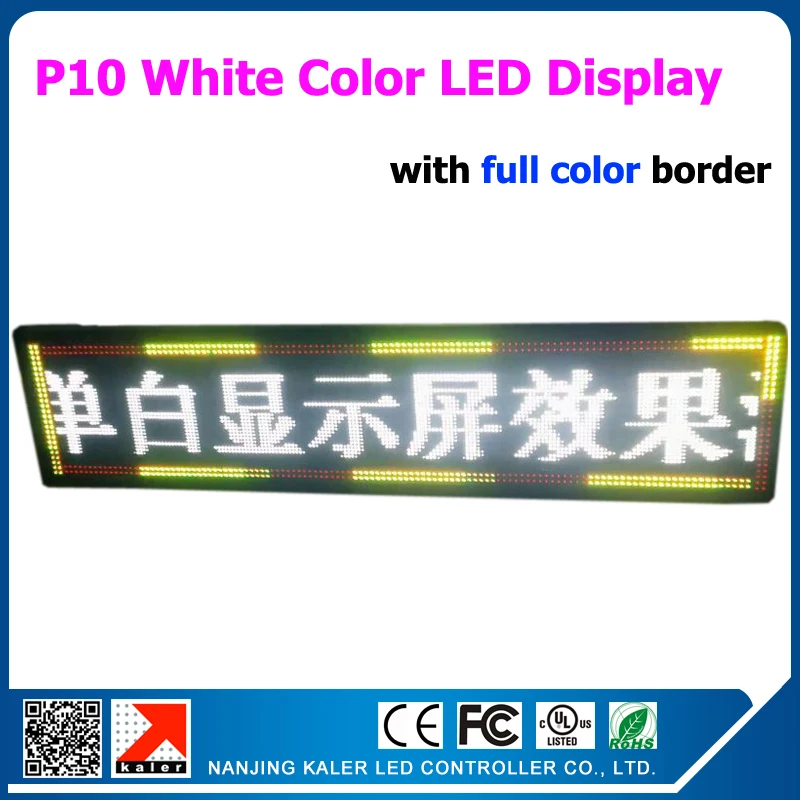 

White LED Sign Board Mulit-Languages Scrolling Display Screen Programmed 49*241cm P10 White LED Message Sign Full Color Border