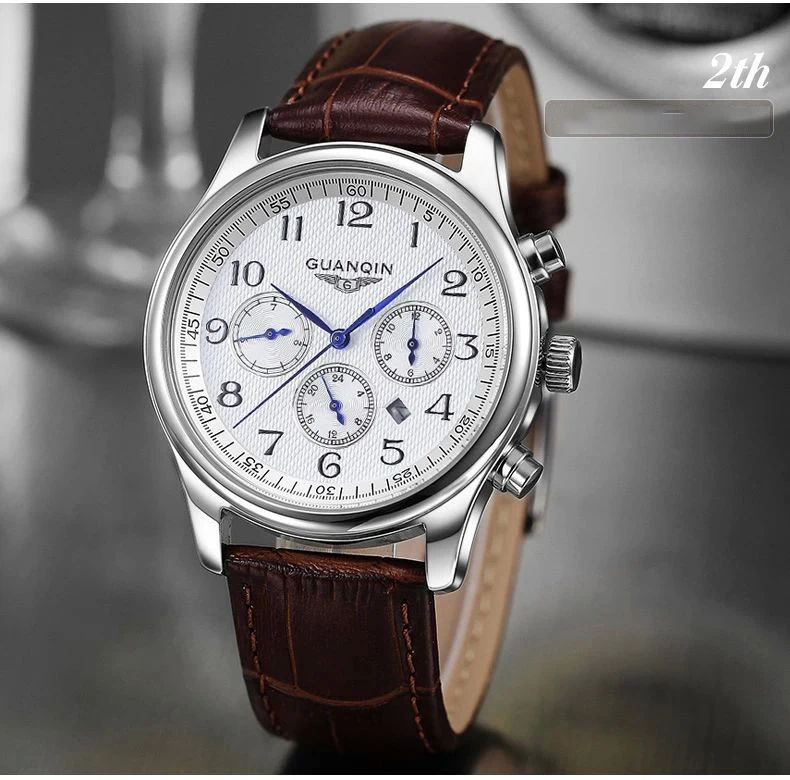GUANQIN Лидирующий бренд, роскошные часы для мужчин, водонепроницаемые, нержавеющая сталь, повседневные мужские кварцевые часы, мужские спортивные часы, модные часы