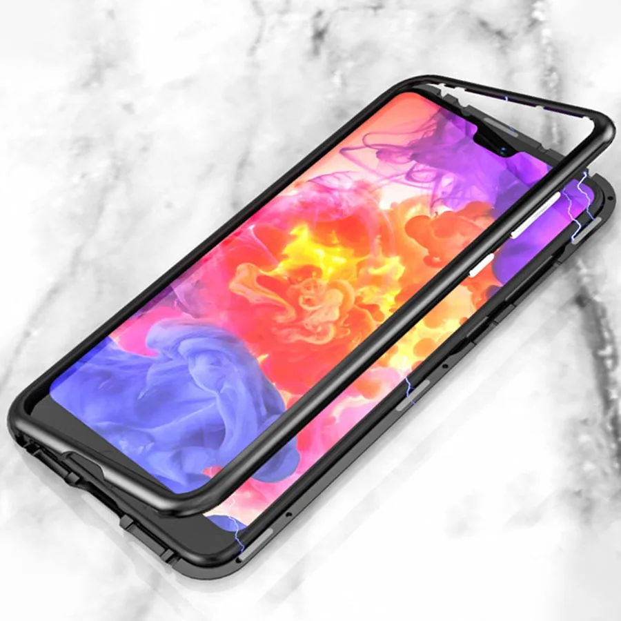 

360 Magnetic Adsorption Metal Flip Case Cover Shell For Huawei P20 Mate 20 10 Pro Lite Nova 3 3i P Smart Plus Honor 10 V10