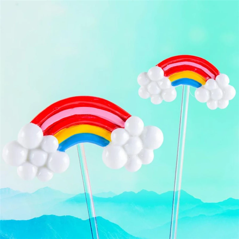 Resin Miniature Rainbow DIY Craft Accessory Home Garden Decoration Accessories Wear-resistant Creative C0418#30                 01
