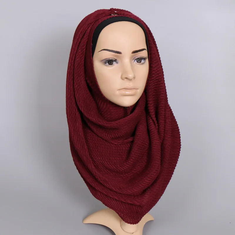 Женские шарфы 2017 Искусственный шарф рисунок ряби мусульманский хиджаб накидка