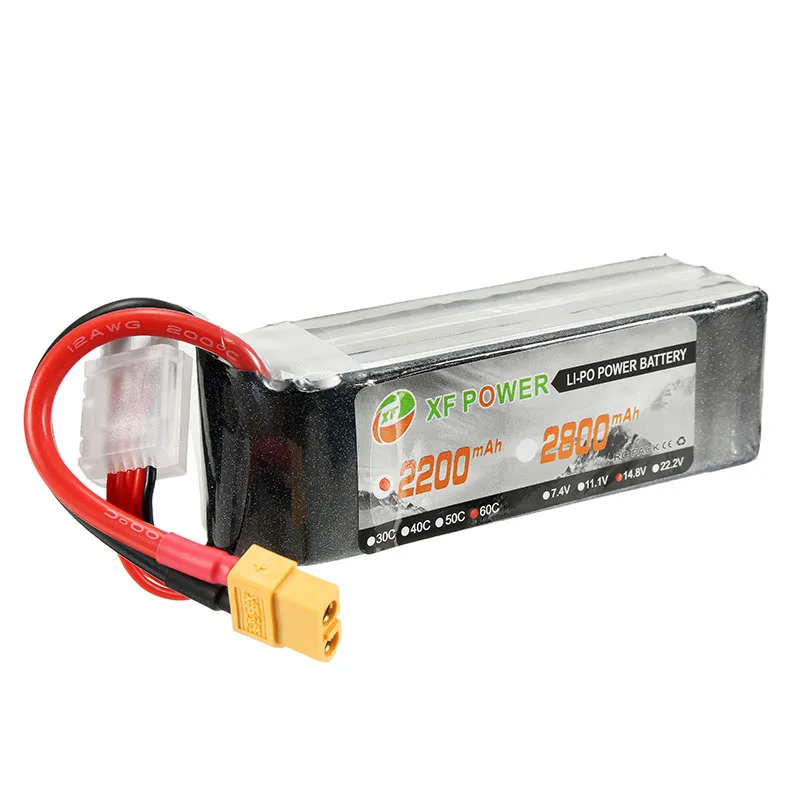 

New Arrival XF Power 14.8V 2200mAh 60C 4S Lipo Battery XT60 Plug Batteries for RC Helicopter Spare Parts Accessories Accs